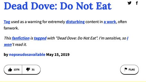 dead dove do not eat meaning|urban dictionary dove.